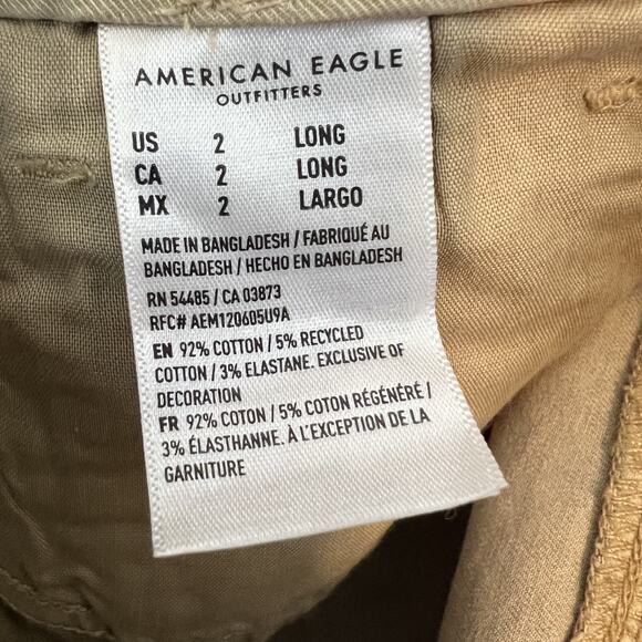 American Eagle Jeans Womens 2 Long Beige Mom Straight Jean Preppy Casual - Picture 8 of 13
